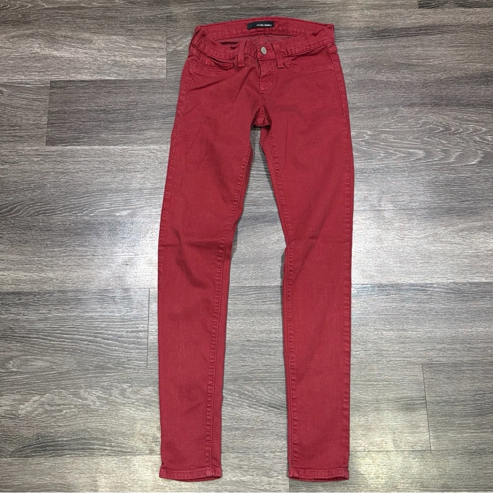 Flying Monkey Jeans Skinny Straight Red Women’s 3 Made In USA